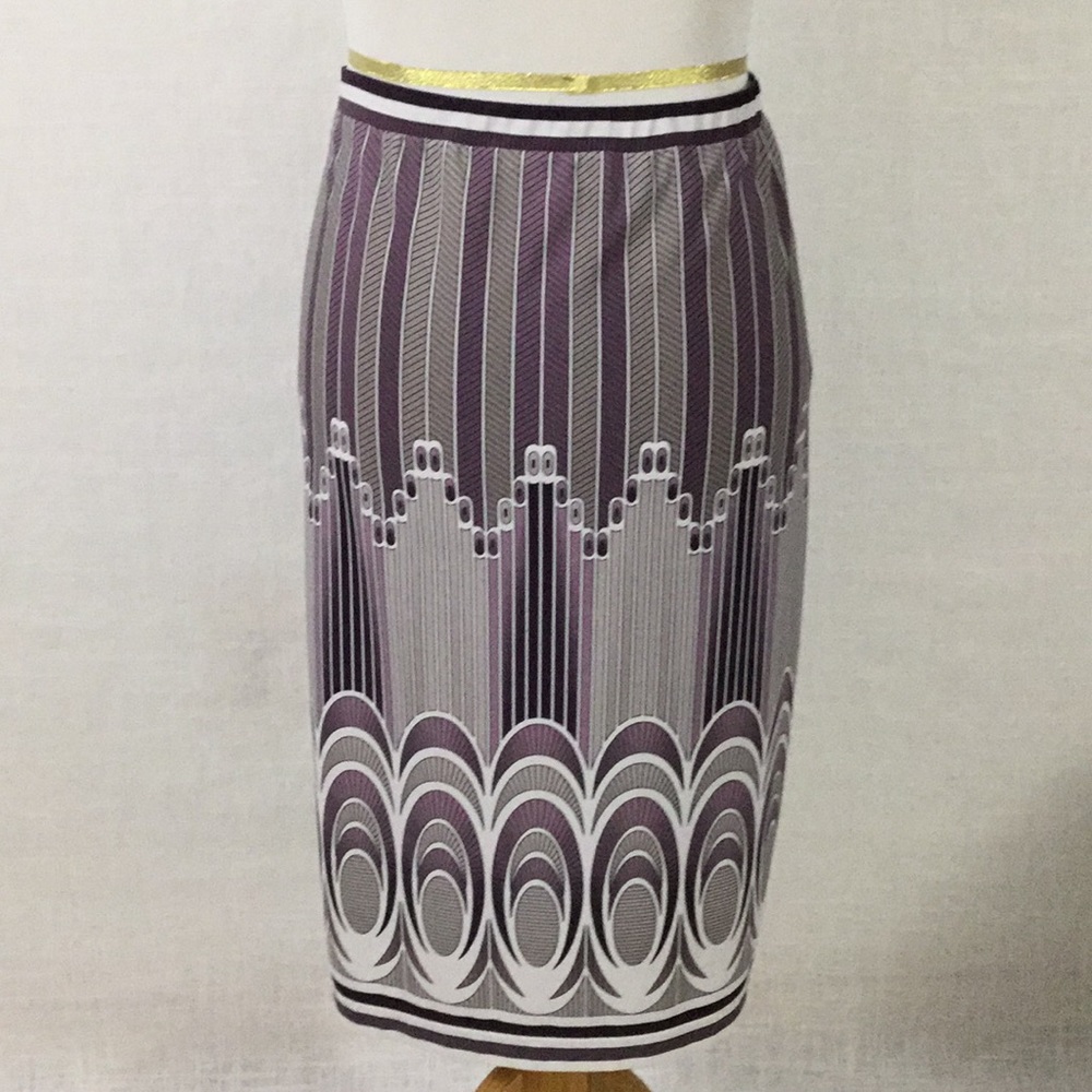 BCBG Max Azria Art Deco stretchy pencil skirt - gorgeous, comfy - Picture 3 of 8